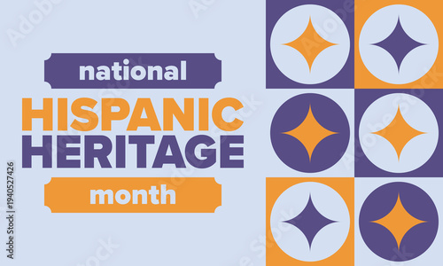 National Hispanic Heritage Month in September and October. Hispanic and Latino Americans culture. Celebrate annual in United States. Poster, card, banner and background. Vector illustration