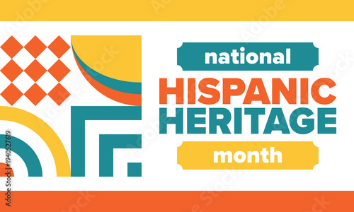 National Hispanic Heritage Month in September and October. Hispanic and Latino Americans culture. Celebrate annual in United States. Poster, card, banner and background. Vector illustration