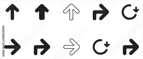 Minimalist thin line arrow icons for website and mobile application. vector illustration eps 10