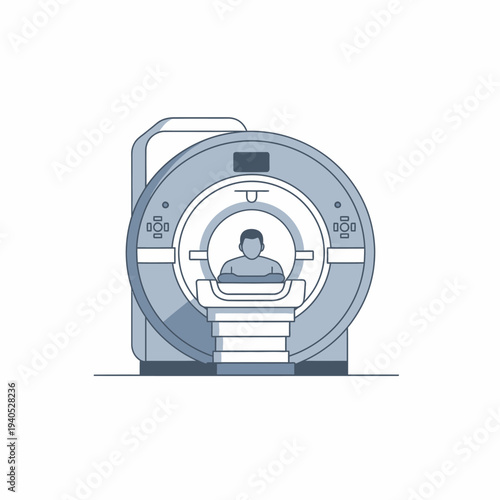 Medical MRI Scanner Machine with Patient Inside, Diagnostic Imaging Equipment