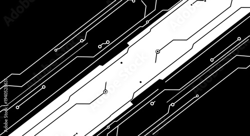 Abstract Circuit Board Lines and Dots Technology Background