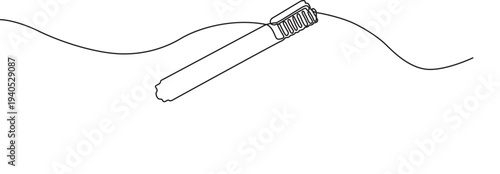 Illustration of minimalist line art drawing of a toothbrush
