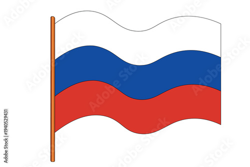 Flag of Russia. Russian national symbol in official colors. Template icon. Abstract vector background.