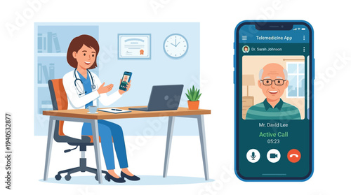 Female Doctor Having Video Call With Patient.