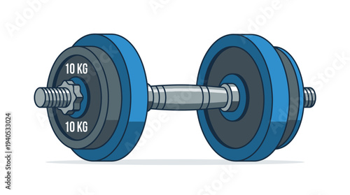 Blue and black dumbbell weights for exercise.