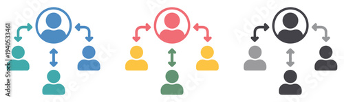delegate task icons set business management