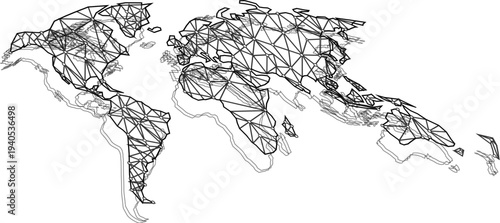 Abstract map background vector wallpaper. outline