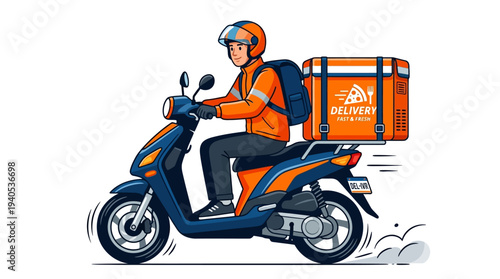 Delivery Rider on a Scooter.