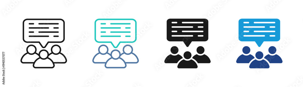 Fototapeta premium Group Survey icon set multiple style collection