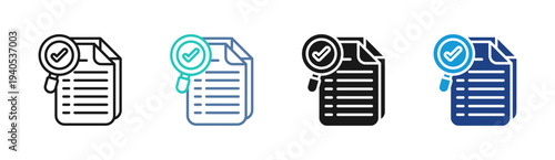 Survey Report icon set multiple style collection