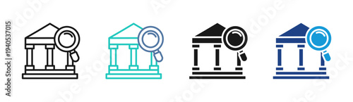 Legal Review icon set multiple style collection