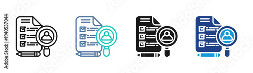 User Survey icon set multiple style collection