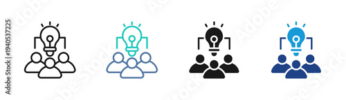 Idea Survey icon set multiple style collection