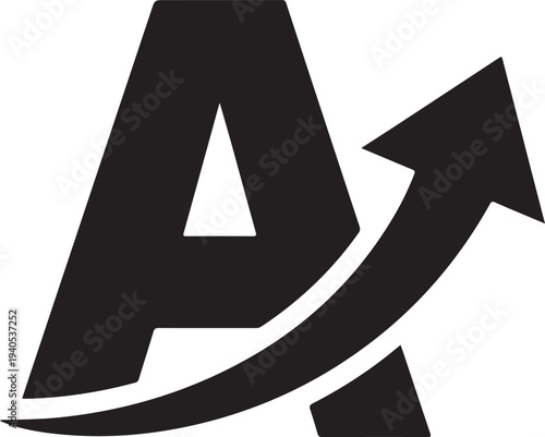 Black letter A with upward arrow uppercase a