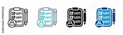 Respondent Checklist icon set multiple style collection