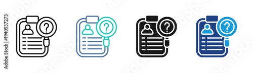Profile Analysis icon set multiple style collection