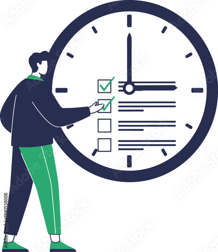 Business meeting checklist concept with manager pointing on tasks