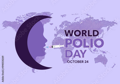 World polio day october 24 global awareness illustration