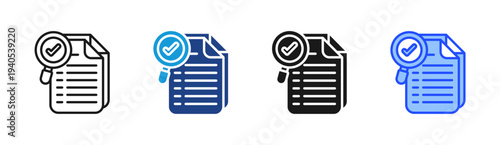 Survey Report icon set multiple style collection