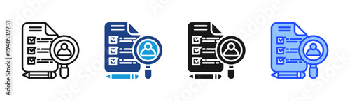 User Survey icon set multiple style collection