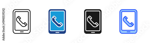 Phone Survey icon set multiple style collection
