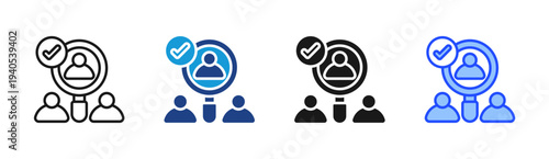 User Analysis icon set multiple style collection