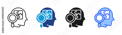 Insight Analysis icon set multiple style collection