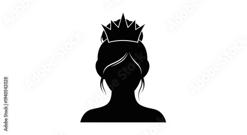 Silhouette of a woman wearing a crown, symbolizing royalty and elegance.
