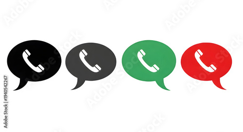 Colorful phone speech bubbles on a black background