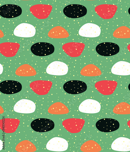 Hand drawn abstract seamless pattern colorful background. Vector.