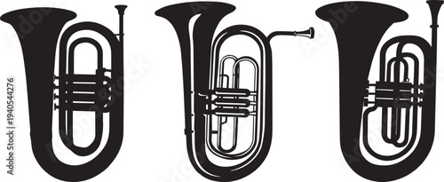 Tuba & Euphonium Vector Pack: Brass Silhouette .