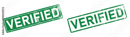 Green verified stamps vector illustration