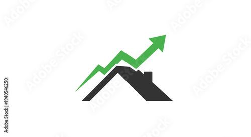 Green arrow graph going up successfully.