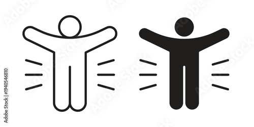 Success icon in black line style set. logotype designs