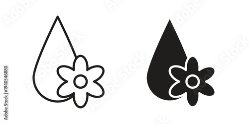 Sunflower oil icon in black line style set. logotype designs