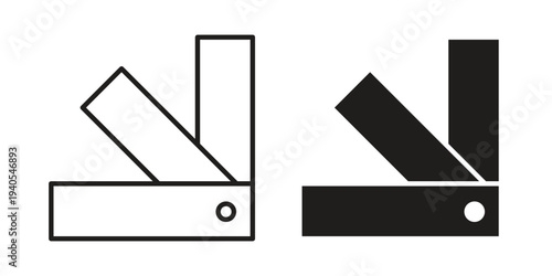 Swatch icon in black line style set. logotype designs