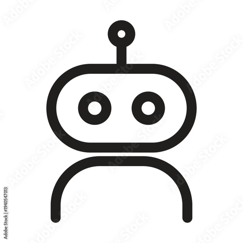 AI Robot avatar outline icons vector illustration