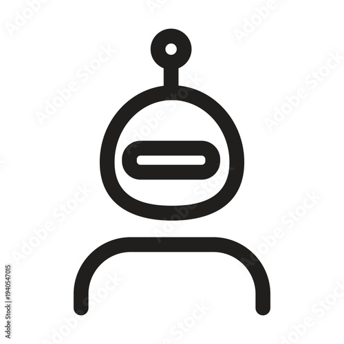 AI Robot avatar outline icons vector illustration