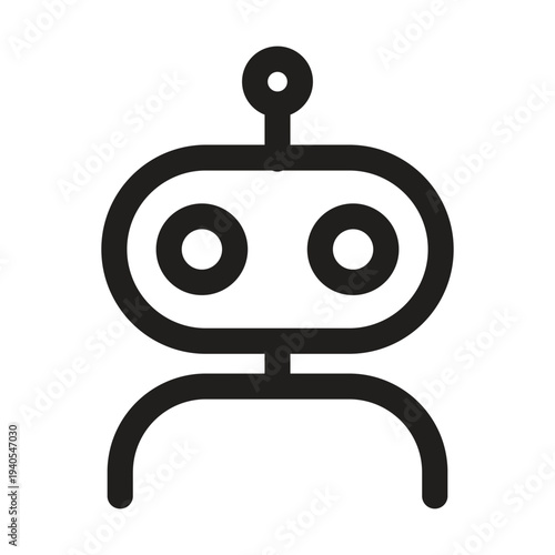 AI Robot avatar outline icons vector illustration