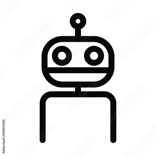 AI Robot avatar outline icons vector illustration