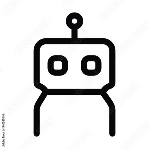 AI Robot avatar outline icons vector illustration