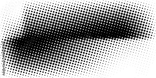 Set of halftone dots gradient pattern texture isolated on white background. Straight dotted spots using halftone circle dot raster texture. Vector blot half tone collection.