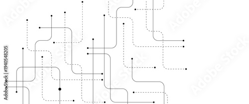 Vector abstract geometric technology and connection concept.