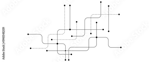 Vector abstract geometric technology and connection concept.