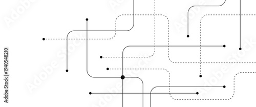 Vector abstract geometric technology and connection concept.