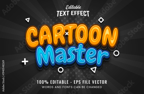 Cartoon editable text effect cartoon style Premium Vector	
