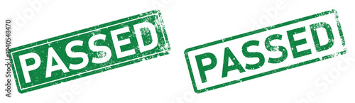 Vector illustration of green Passed stamps