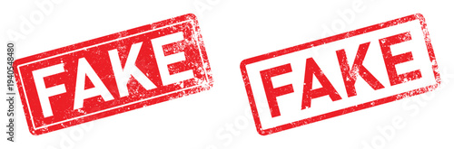 Vector illustration of fake stamps in red color