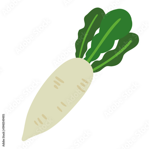 大根のシンプルな野菜イラスト