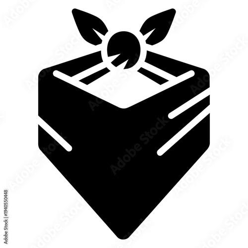 Black Silhouette Icon of a Tied Bandana or Neckerchief